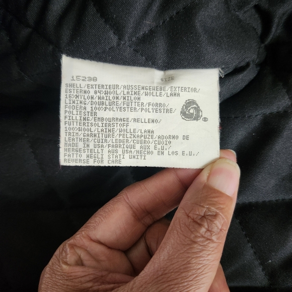 WoolRich Tribal Print wool and leather Jacket Size XL Unisex VINTAGE - Picture 9 of 10